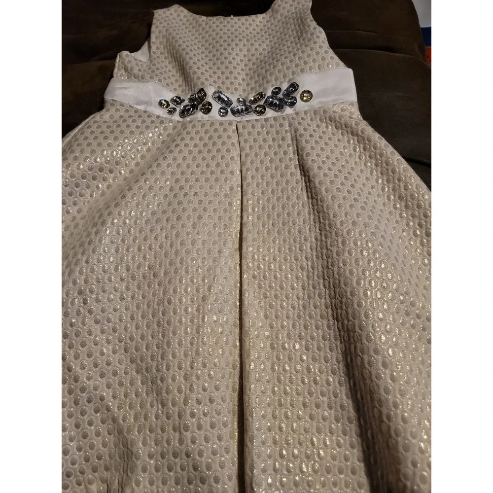 Gymboree Christmas joyful holiday gold dress with jewels size‎ 6